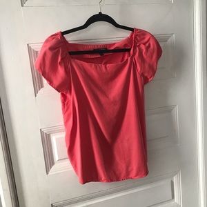 Banana Republic Coral Peasant Sleeve Blouse